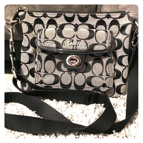 Coach Handbags - Coach black and grey signature crossbody
